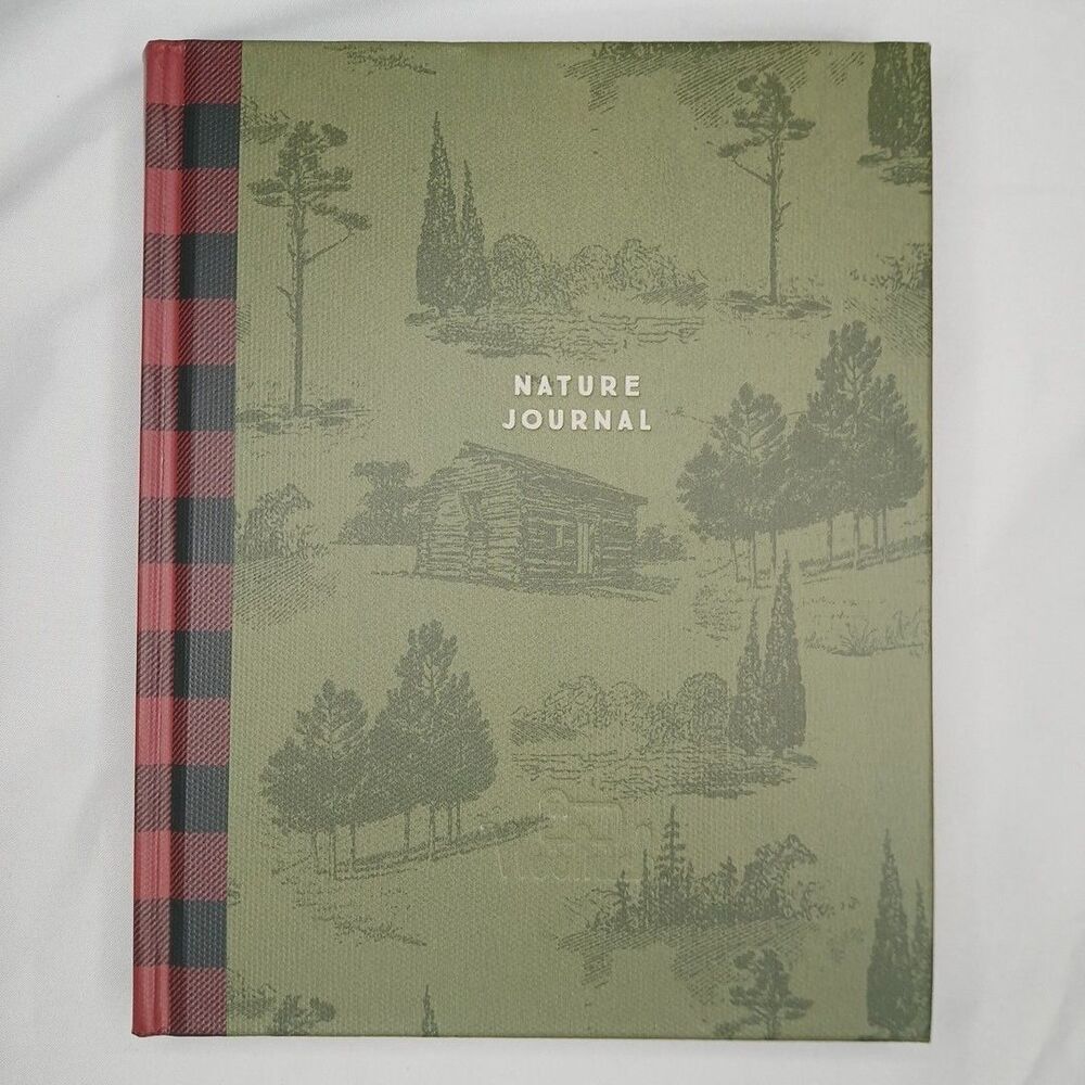 Woolrich Nature Hiking Camping Journal Hardcover Green Red Plaid New
